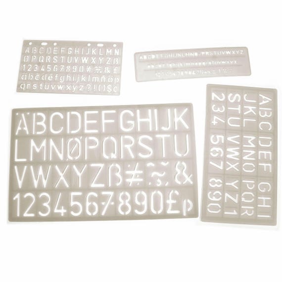 Large Plastic Letter Art Stencils Alphabet Drawing Templates for Kids Pack  of 4 