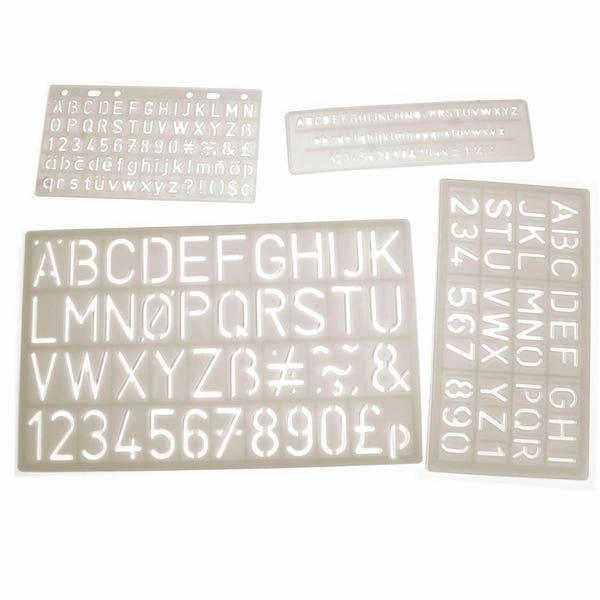 Large Plastic Letter Art Stencils Alphabet Drawing Templates for Kids Pack of 4