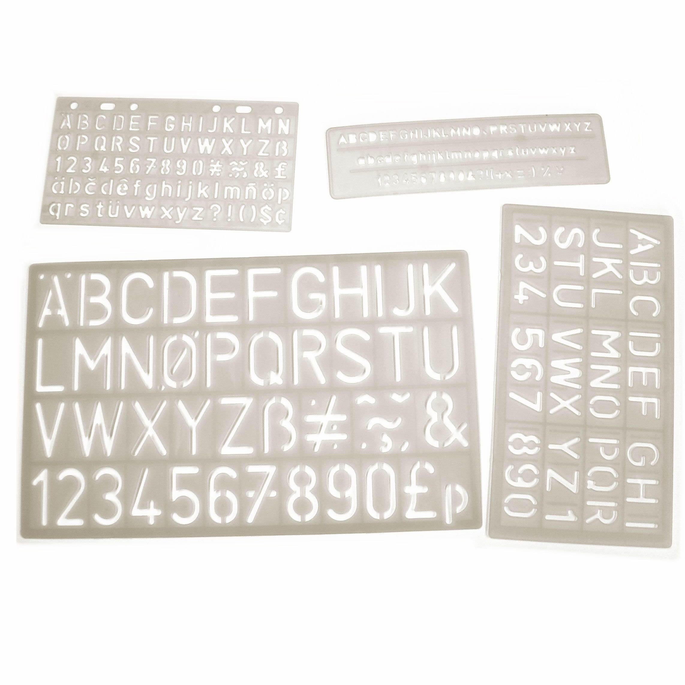 Big Klauss Letter Stencils for Painting on Wood - Alphabet Stencils with Calligraphy Font Upper Lowercase Letters - Reusable Plastic Art CR