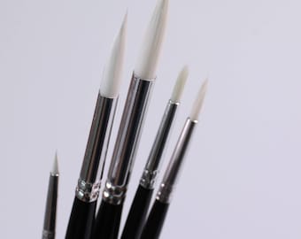 Synthetic Sable Watercolour Art Paint Brush Pack of 5 Soft Bristle Artist Brushes.