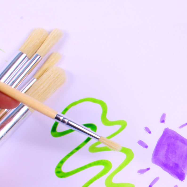 Short Handled Paint Brush Easy Hold Hog Bristle Brushes Pack Etsy UK