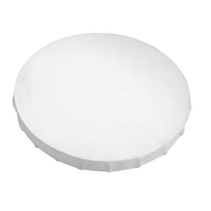 May include: A white round canvas, ideal for painting. The canvas is stretched over a wooden frame and has a textured surface.