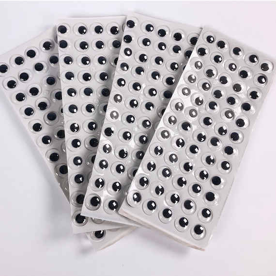 60 3D Googly Eyes 4 Sheets Eye Stickers Craft Eyes Wiggly Self