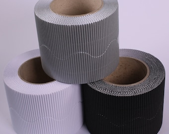Monochrome Corrugated Cardboard Border Roll, Classroom Decor (Pack of 3)