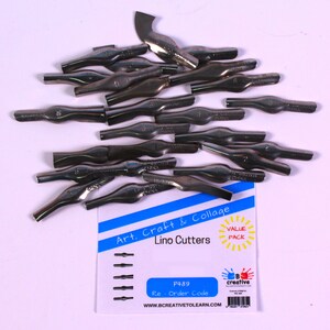 Lino Cutter Tools for Art Printing Pack of 25 Linoleum Cutting Blades Style 1-5 image 2