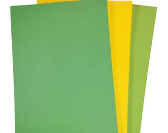 A4 Easter Card  Spring Coloured Pack in 160gsm Assortment of Colours of Light Green Bright Yellow & Bright Green Card Making Supplies