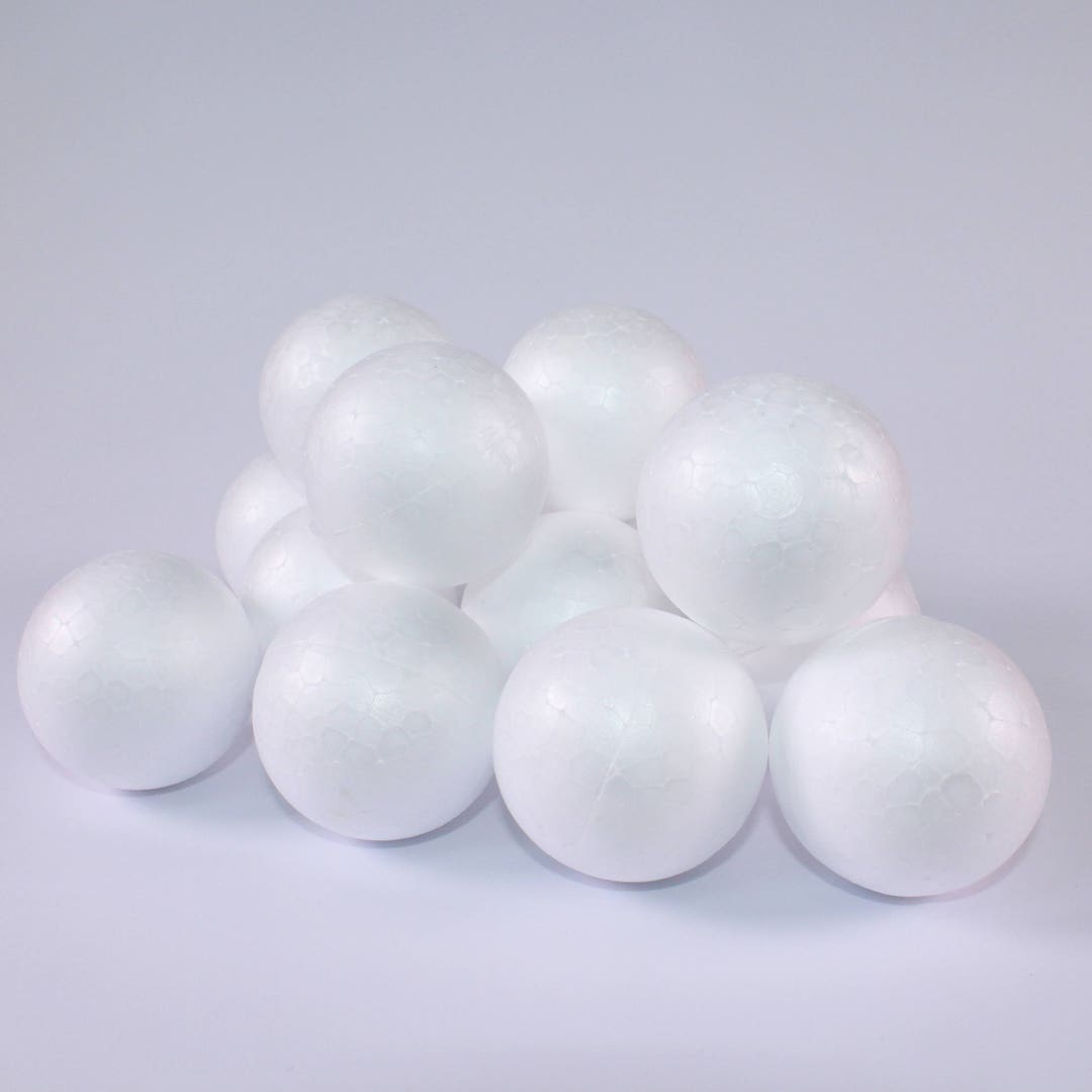 White Styrofoam Polystyrene Balls for Kids Modelling & Craft 50mm 3D ...