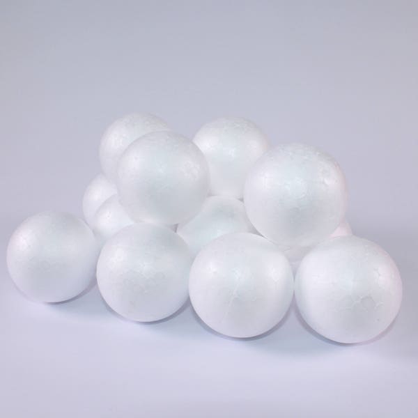 White Styrofoam Polystyrene Balls for Kids Modelling & Craft 50mm 3D Spheres