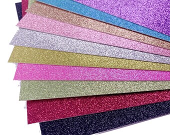 A4 Glitter Cardstock: 280gsm, 10 Assorted Colors, Scrapbooking Supplies.