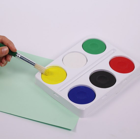 Palette daquarelle en plastique 6 couleurs pour enfants Support de plateau  de mélange de peinture pour la peinture dart -  France