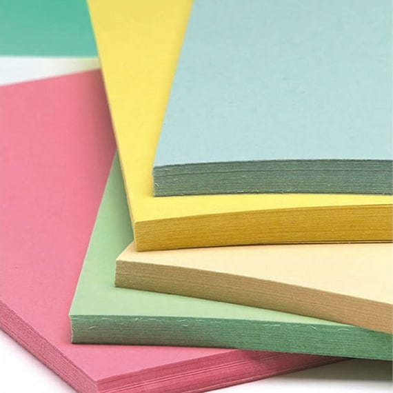 A4 Pastel Cardstock, 180gsm, 100% Recycled, Assorted Colours, 100 Sheets.