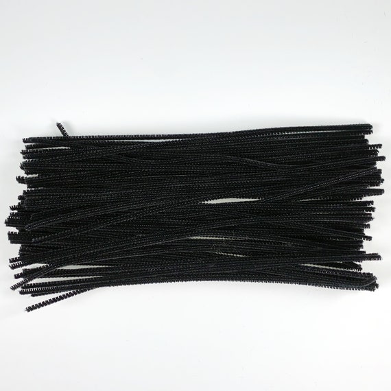 Black Pipecleaners 100 Pack Chenille Stems 30cm Long Pipe Cleaners for  Craft Easy Bend Craft Stems 