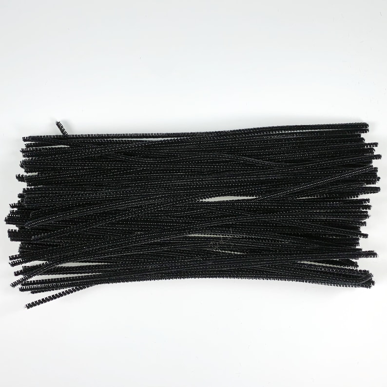 Black Pipecleaners 30cm length 4mm Pipe Cleaners Pack of 100 Craft Stems Bendy