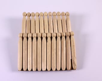 Wooden Dolly Pegs for Making Animals & People Pack of 12 Craft Pins