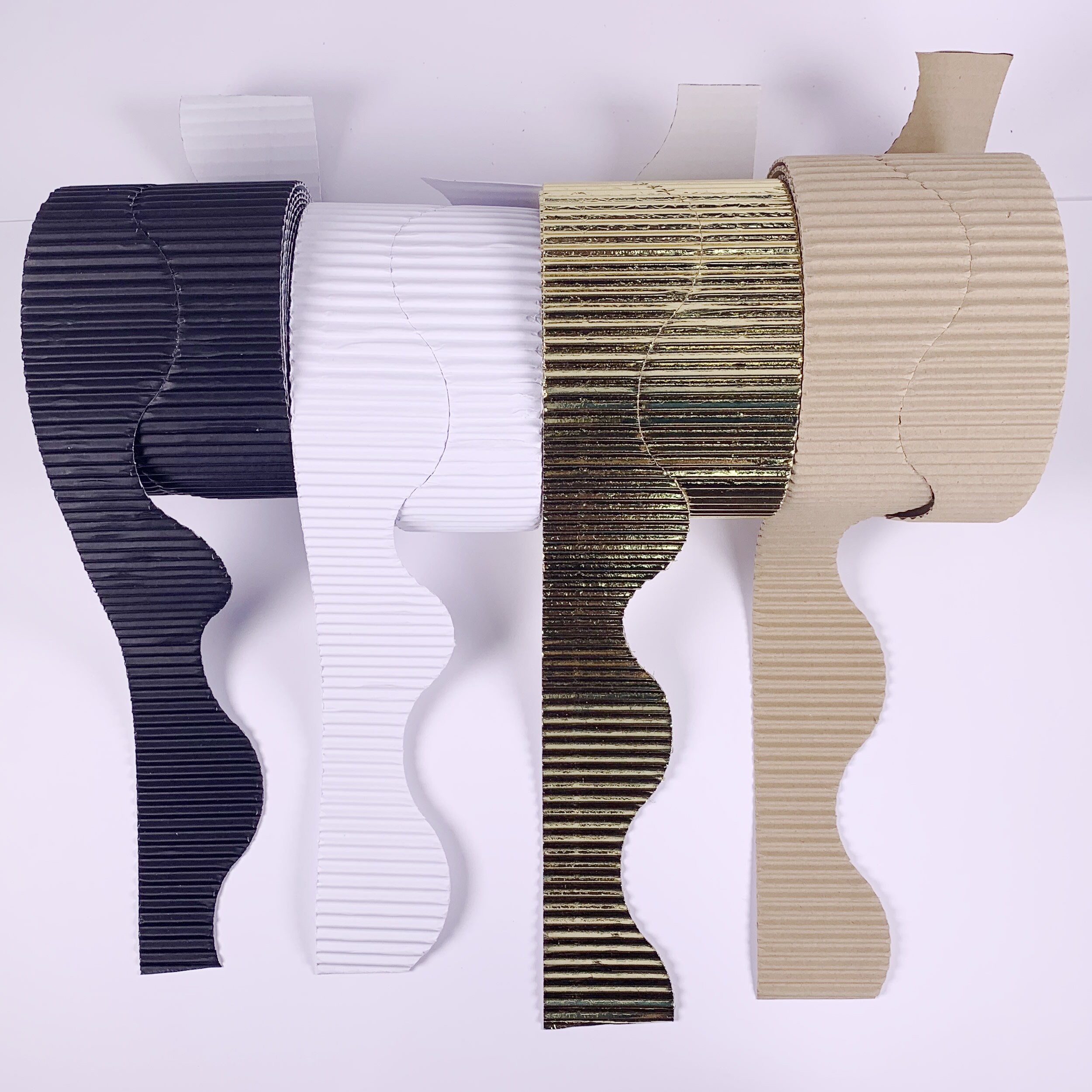 Pack of 4 Neutral Display Border Roll Corrugated Border Rolls Etsy