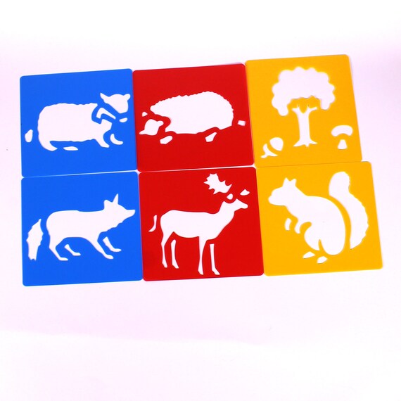 Plastic Woodland Animal Art Stencils Template for Kids - Etsy Plastic Woodland Animal Art Stencils Template for Kids - Etsy