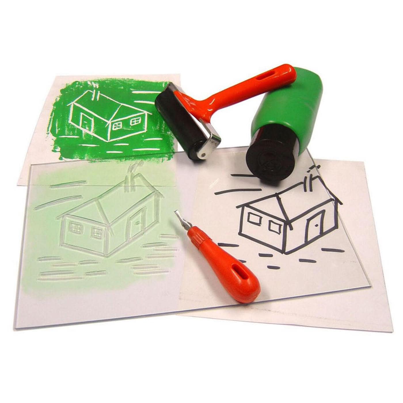 Lot De 5 Plaques De Linoléum En Caoutchouc Souple - 2A4 + A5 + 2A6