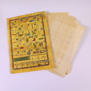 10 Sheets Genuine Egyptian Papyrus Paper Includes Hieroglyphics & History  Sheet