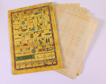 Ancient Egyptian Papyrus Paper Sheets for Kids Hieroglyphics Drawing Pack of 10