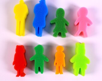 People Shape Painting Sponges, Kids Art Set of 8