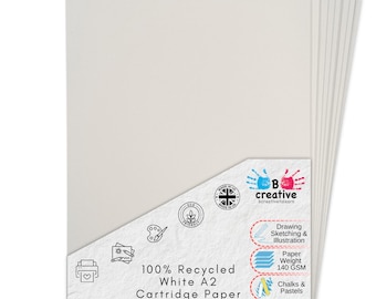 A2 140gsm Recycled Cartridge Paper - White Art Paper for Sketching