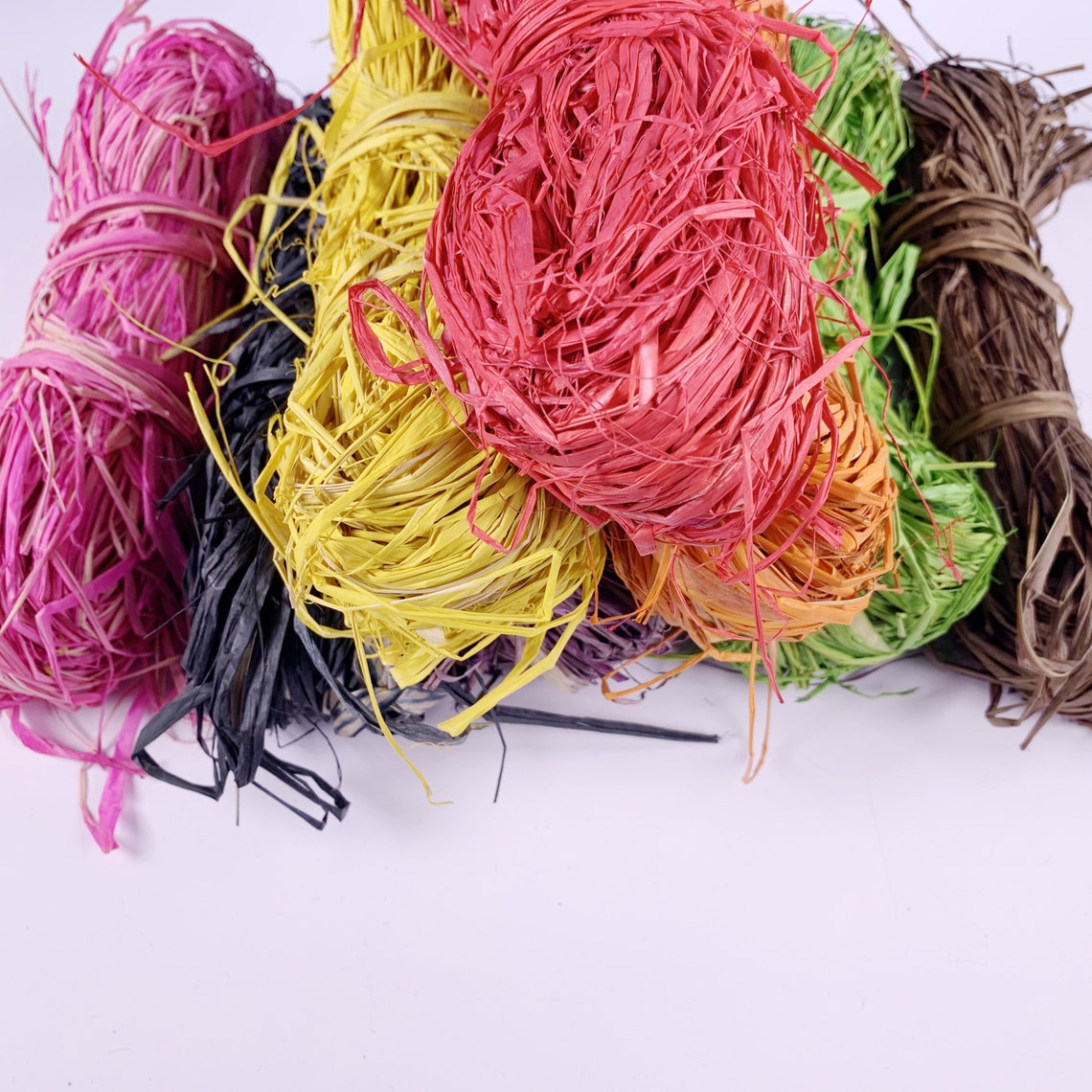Bulk Coloured Raffia String 10 x 50g Bundles in Assorted Etsy