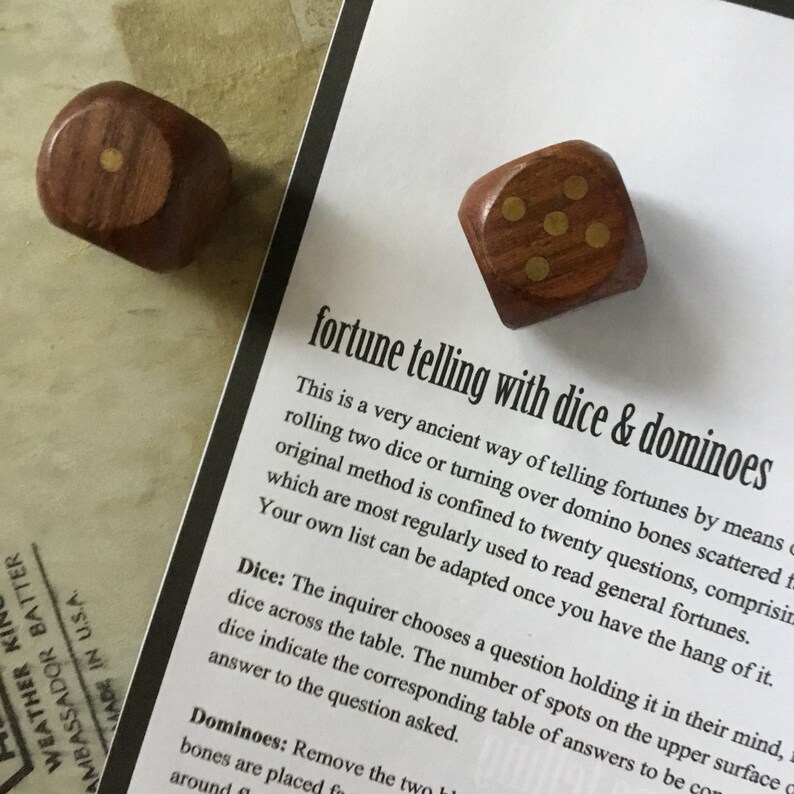 Fortune telling with dice and dominoes revised and updated Etsy