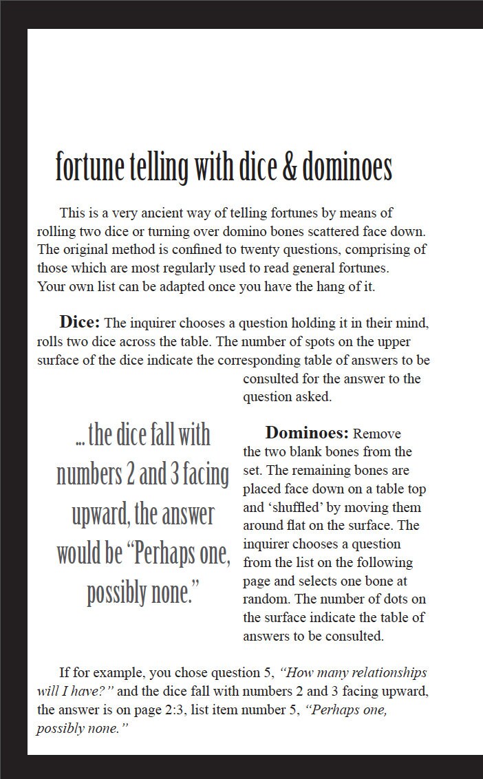 PDF Fortune Telling With Dice and Dominoes Booklet Etsy Sweden