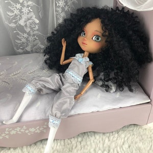 Lingerie set 1900 gray-blue color, for Pullip doll or similar