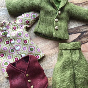 Moss green and garnet Oscar costume for Blythe Boy or Isul