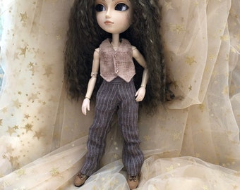 Taeyang doll striped taupe brown pants