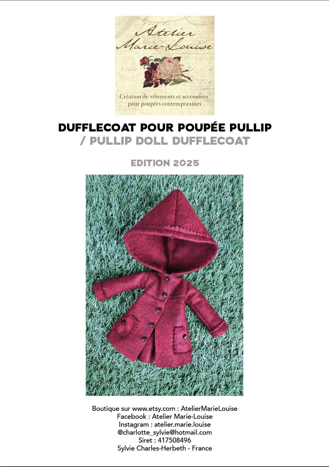 Pullip Pattern Pullip Duffle Coat Pattern - Etsy