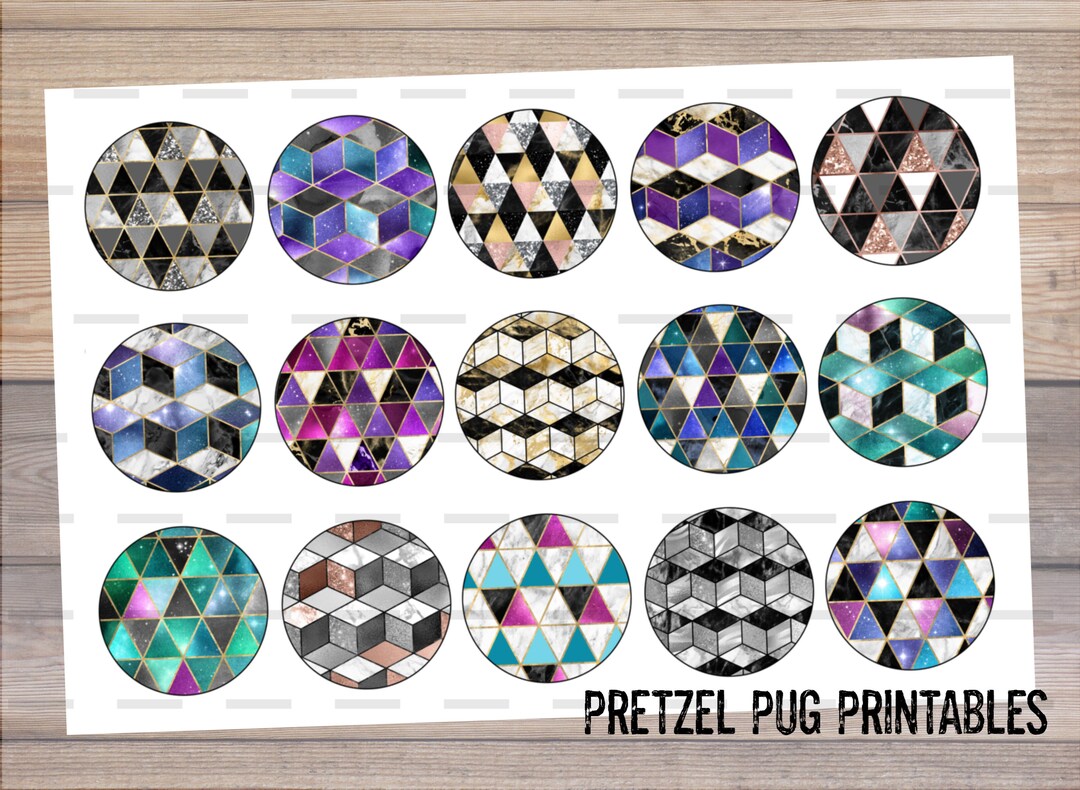 Geometric 1 INCH Instant Download Printable Digital Collage Sheet ...