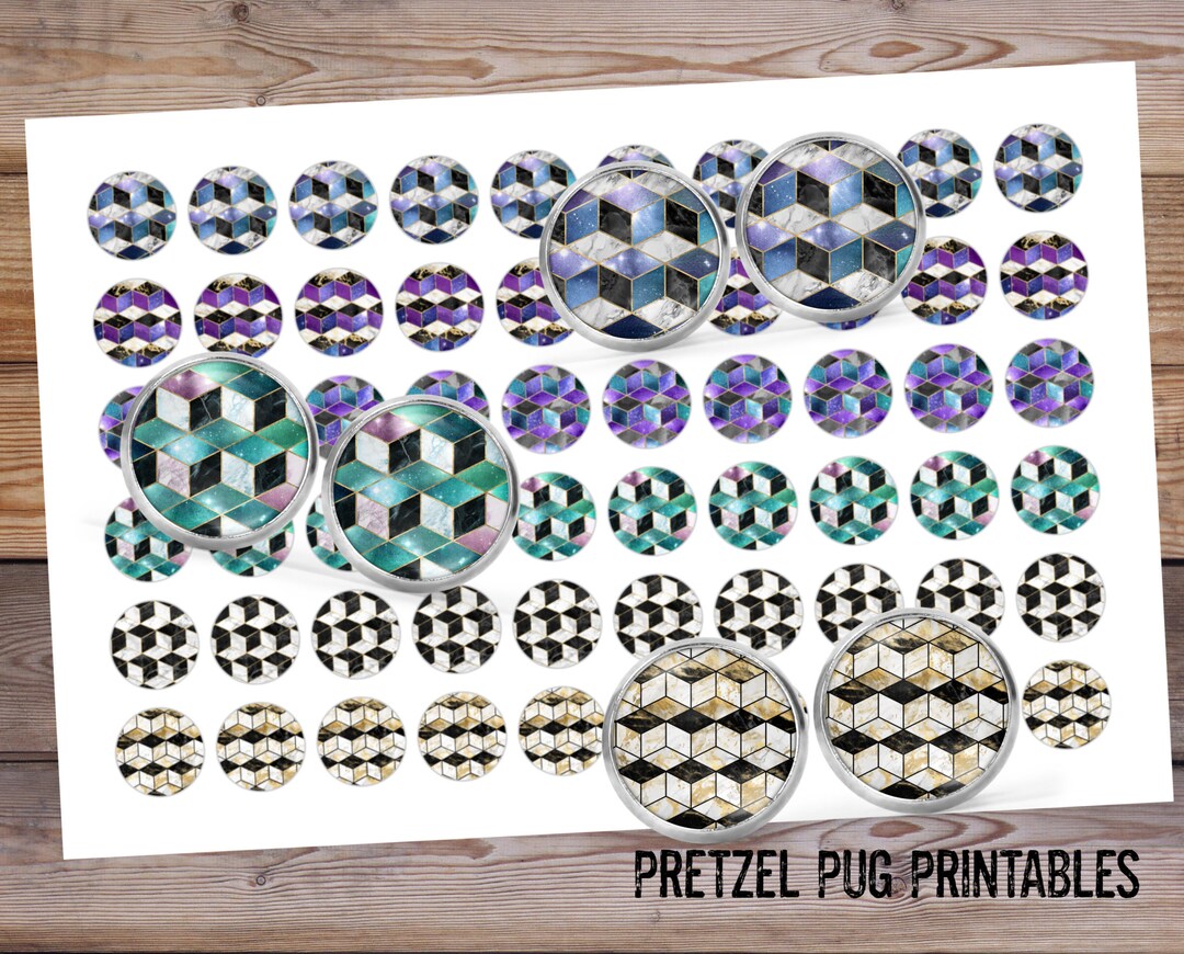 Geometric Images / 12mm / INSTANT DOWNLOAD / Printable Digital ...
