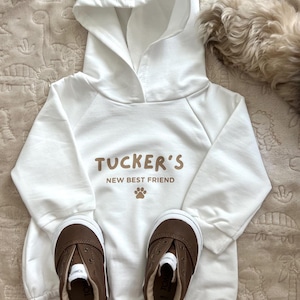 Custom Dogs New Best Friend Baby Romper, Personalized New Best Friend Bubble Romper, Dog Baby Romper, Dog Baby Sweatshirt