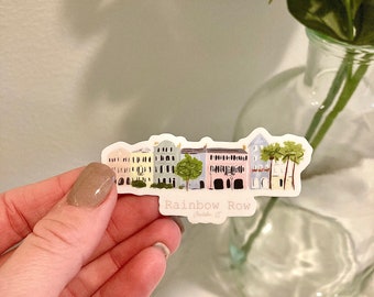 Rainbow row sticker, Rainbow Row Charleston, Rainbow Row Charleston SC, Laptop Sticker, Laptop Decals, Charleston Sticker