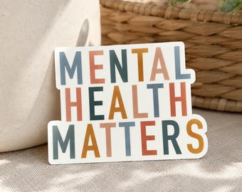 Mental Health Stickers, Mental Health Sticker, Mental Health Matters, Mental Health Matters Sticker, You Are Enough, Normalize Therapy