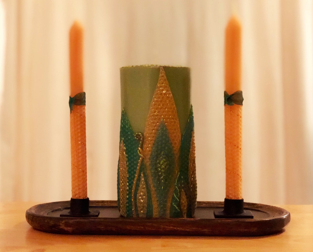 CUSTOM LARGE Unity Candle Set Pure Beeswax Custom Unity Etsy