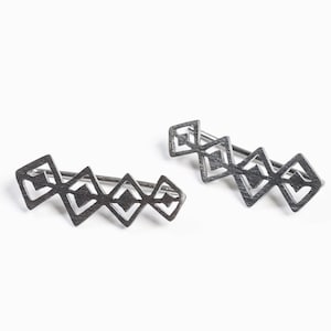 Minimal Climber Earrings -Rhombus Earrings -Ear Climber - Geometric Climber Earrings - Minimalist ear climbers - Silver Climber earring