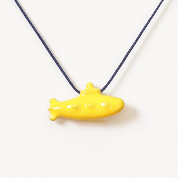 Submarine Pendant • Yellow Sea Boat Underwater Jewelry Lover Gift • Tropical & Exotic Girl Necklace • Sailor Sea Inspired Gift • Sterling