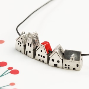 House Necklace, Sterling Silver House Necklace, Silver Home Pendant, Lucky Charm House Necklace, Stay at Home, Quarantine Gift