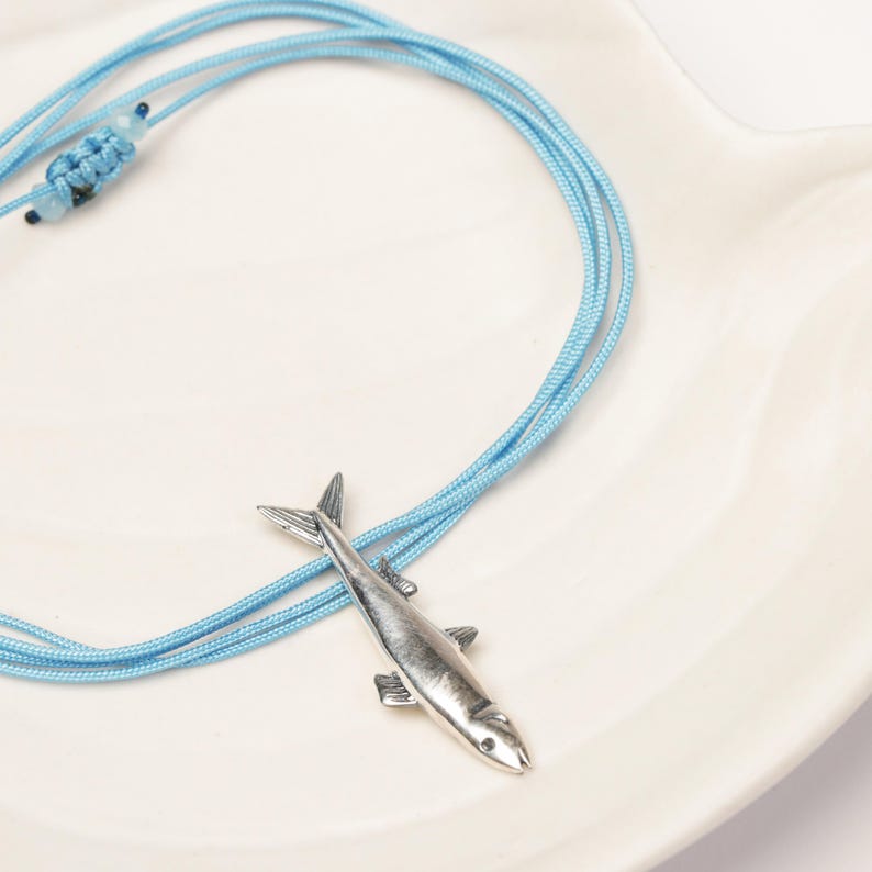Silver Sardine Fish Necklace, Beach Woman Pendant, Summer Silver Necklace, Greek Island Pendant, Exotic Sea Necklace, Sterling Silver Fish image 4