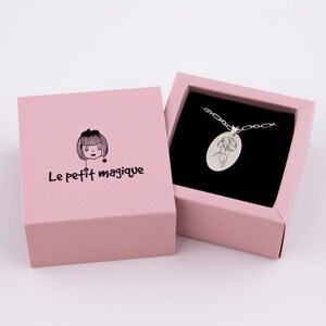 Collier fille une ligne - collier visage de femme - bijoux abstraits pour femme - bijoux art trait, collier délicat - collier en argent sterling