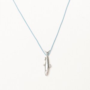 Silver Sardine Fish Necklace, Beach Woman Pendant, Summer Silver Necklace, Greek Island Pendant, Exotic Sea Necklace, Sterling Silver Fish image 8