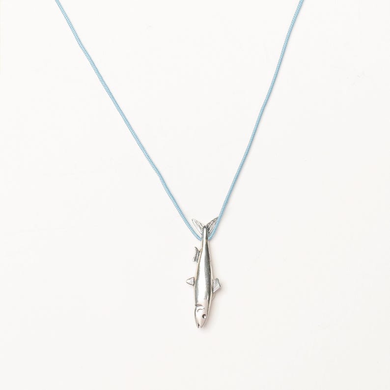 Silver Sardine Fish Necklace, Beach Woman Pendant, Summer Silver Necklace, Greek Island Pendant, Exotic Sea Necklace, Sterling Silver Fish image 8