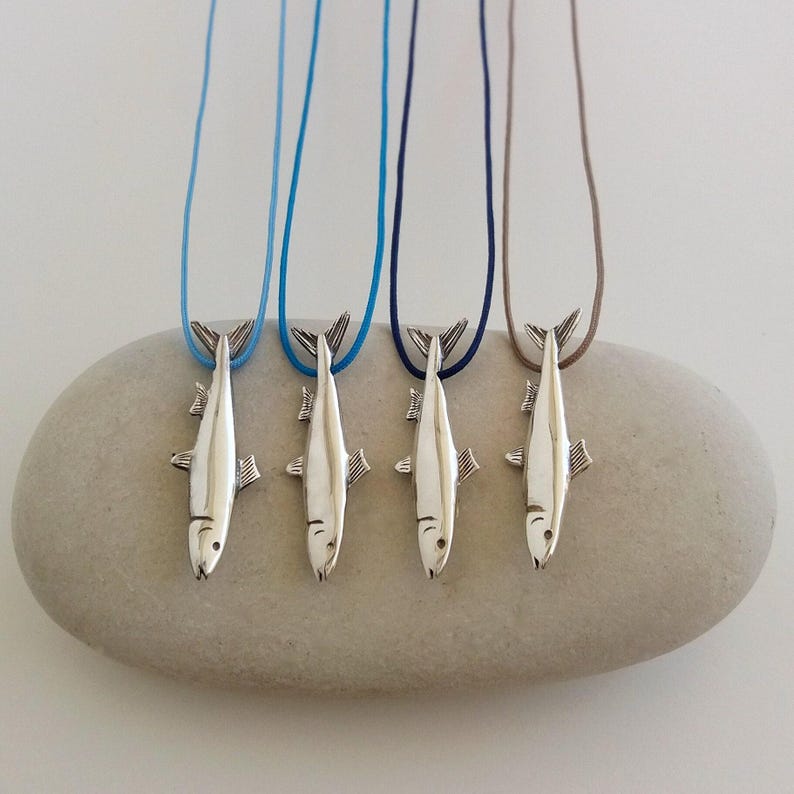 Silver Sardine Fish Necklace, Beach Woman Pendant, Summer Silver Necklace, Greek Island Pendant, Exotic Sea Necklace, Sterling Silver Fish image 6