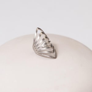 Silver Cuff Earring - Wrap Earring - Silver Ear Cuff -  Geometric Sterling Silver Earring - Gold Platted Earring - Non pierced earring