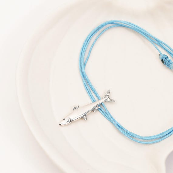 Silver Sardine Fish Necklace, Beach Woman Pendant, Summer Silver Necklace, Greek Island Pendant, Exotic Sea Necklace, Sterling Silver Fish
