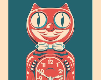 Cat Clock screenprint