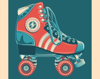 Rollerskate screenprint